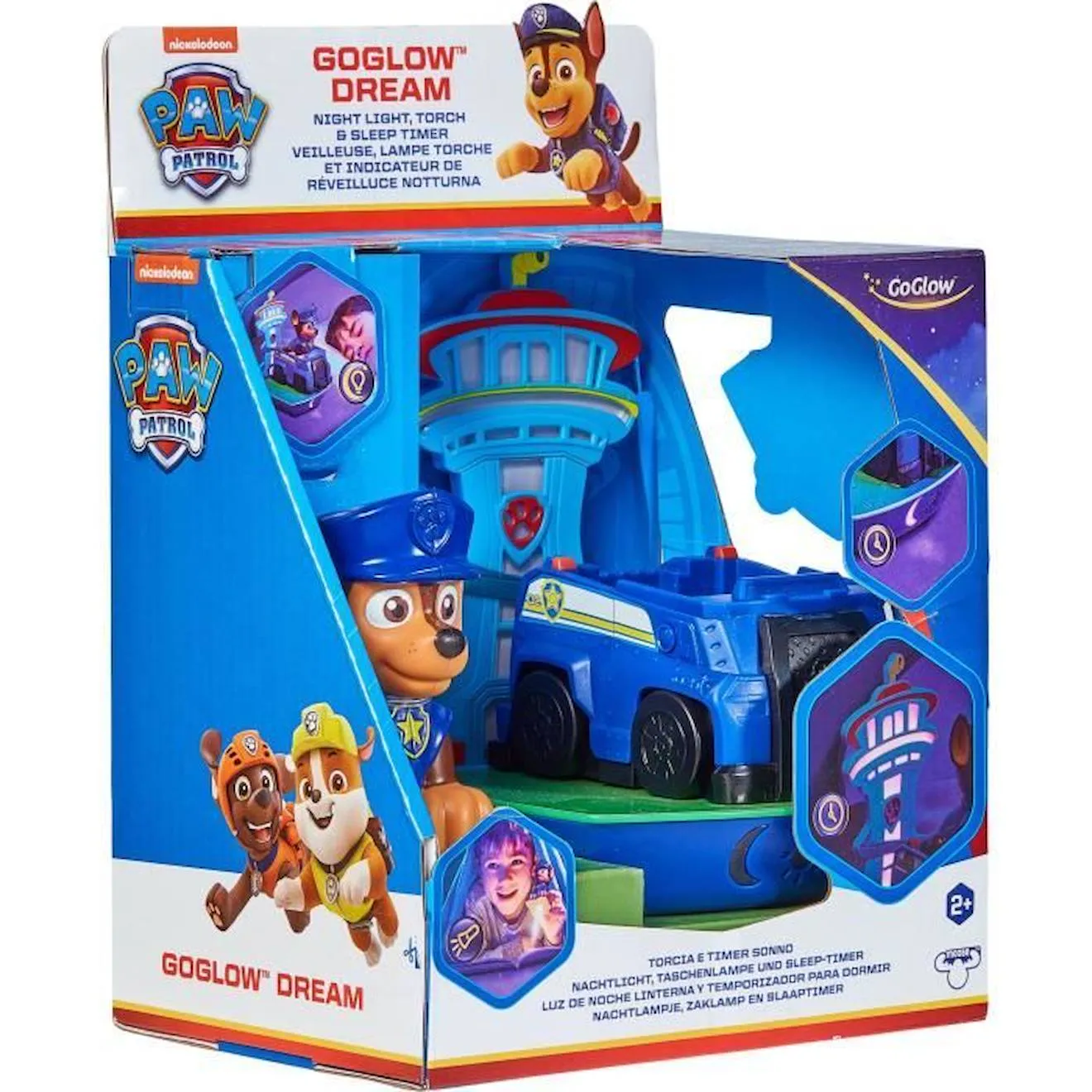Veilleuse et réveil éducatif 3 en 1 GoGlow Dream Pat’ Patrouille avec lampe torche et indicateur de réveil Chase bleu - Pat'
